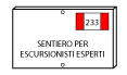 Tabella segnavia per itinerari escursionistici di lunga percorrenza